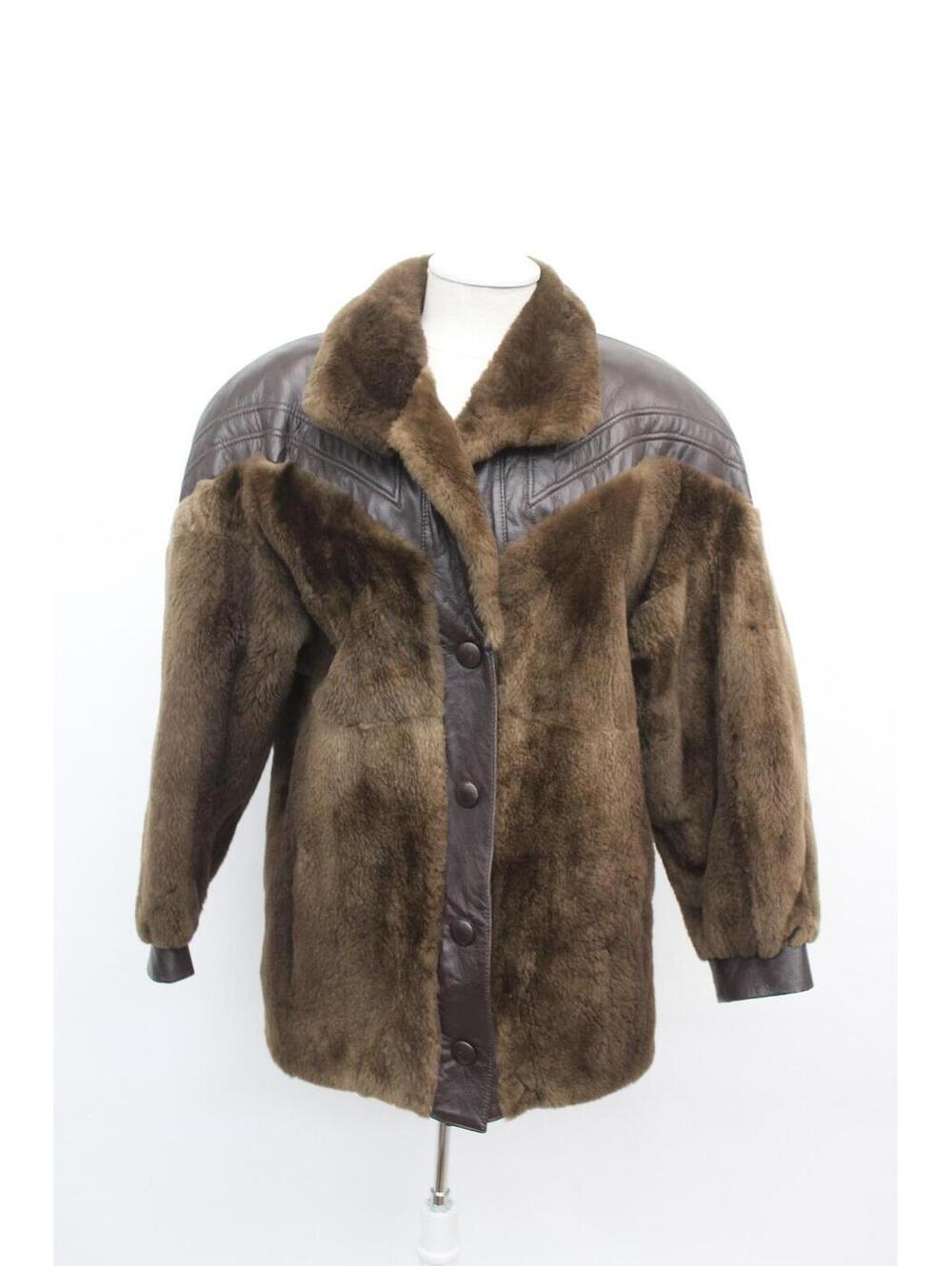 Excellent Sheared Raccoon Racoon Fur Jacket Coat Women Woman W/ Leather Trim 4-6